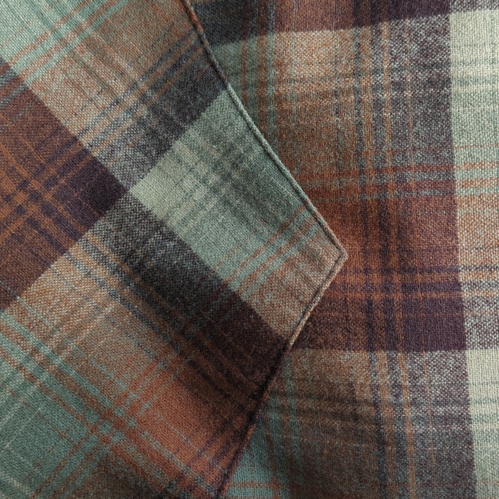 🆕 Pendleton Canyon Umatillo 100% Wool L Western Shirt L Rust Taupe Brown Plaid - Picture 14 of 15